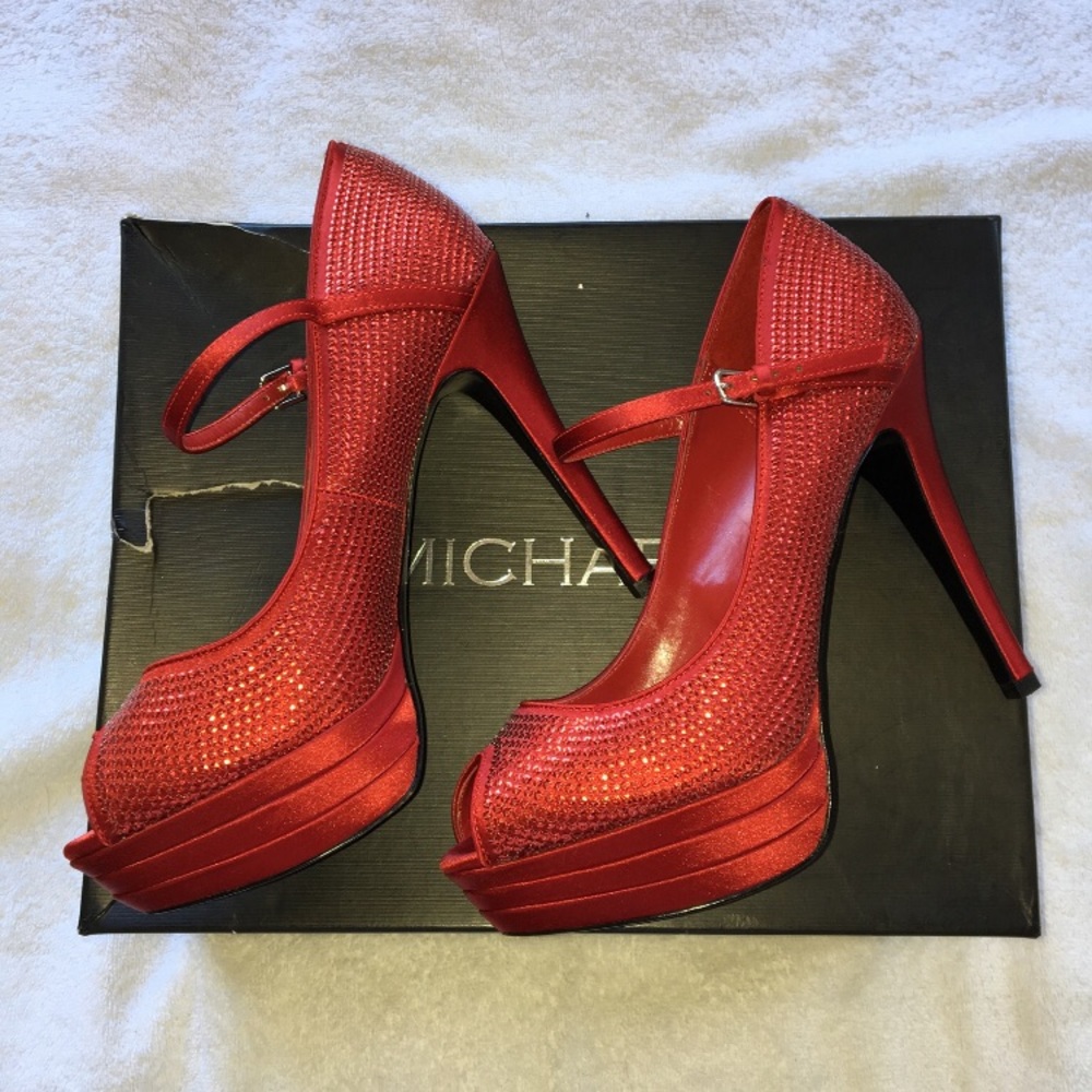 Red Sparkly Stiletto Heels
